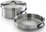 Set pentole Trekking Kit 3 pezzi in acciaio inox 1 pentola + 1 coperchio + 1 padella