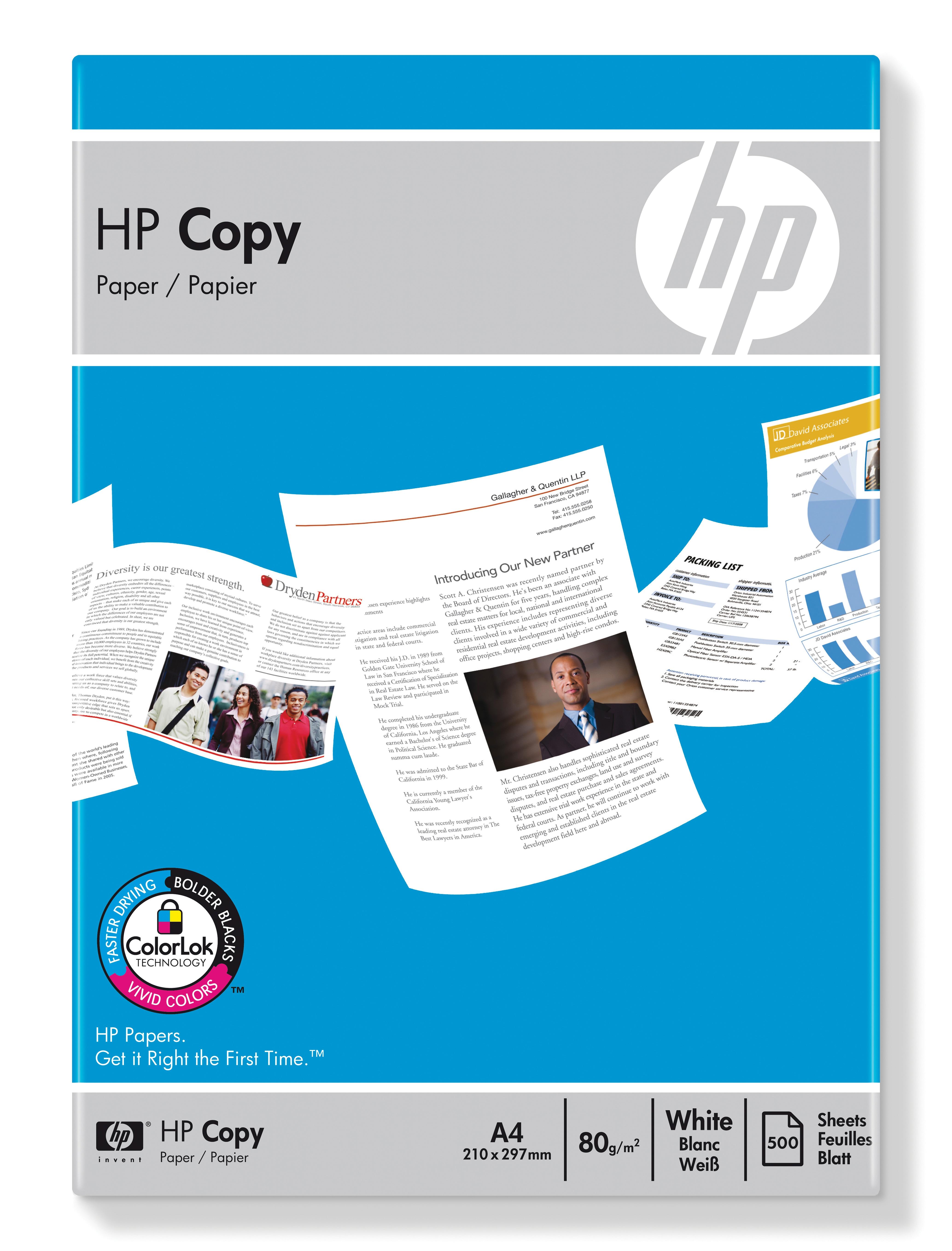 HP Confezione da 500 fogli carta per fotocopie da 80 g/mÃ‚Â² A4/210 x 297 mm