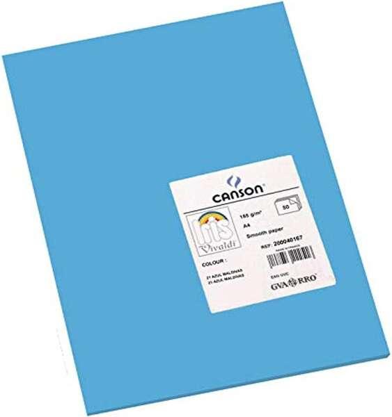 Tanson Guarro Confezione da 50 carte Iris A4 185G - 21x297 cm - Colore Blu Maldivas
