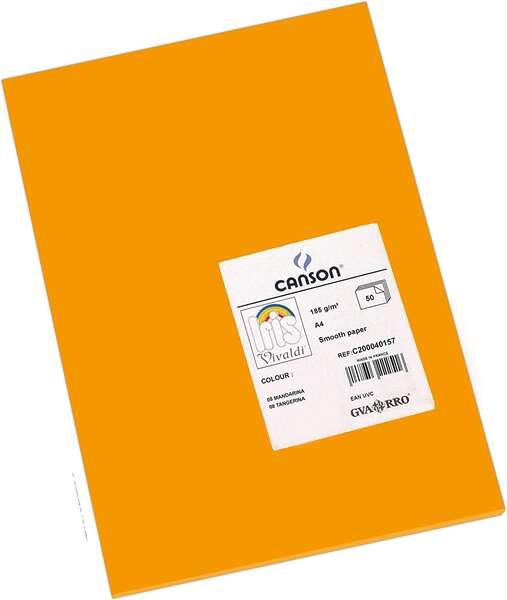 Tanson Guarro Pack di 50 carte Iris A4 185G - 21x297 cm - Colore mandarino