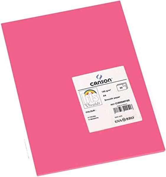 Tanson Guarro Pack di 50 carte Iris A4 185G - 21x297 cm - Colore Fucsia