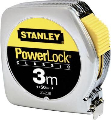 Flessometro STANLEY Powerlock 3 m x 12,7 mm - nastro in acciaio rivestito in Mylar - gancio per cintura - M33218