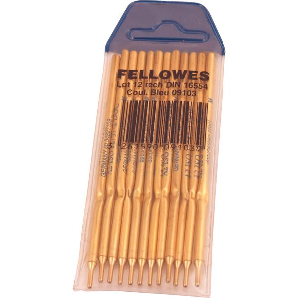 Confezione da 12 ricariche per penne a sfera Fellowes con base - Colore blu