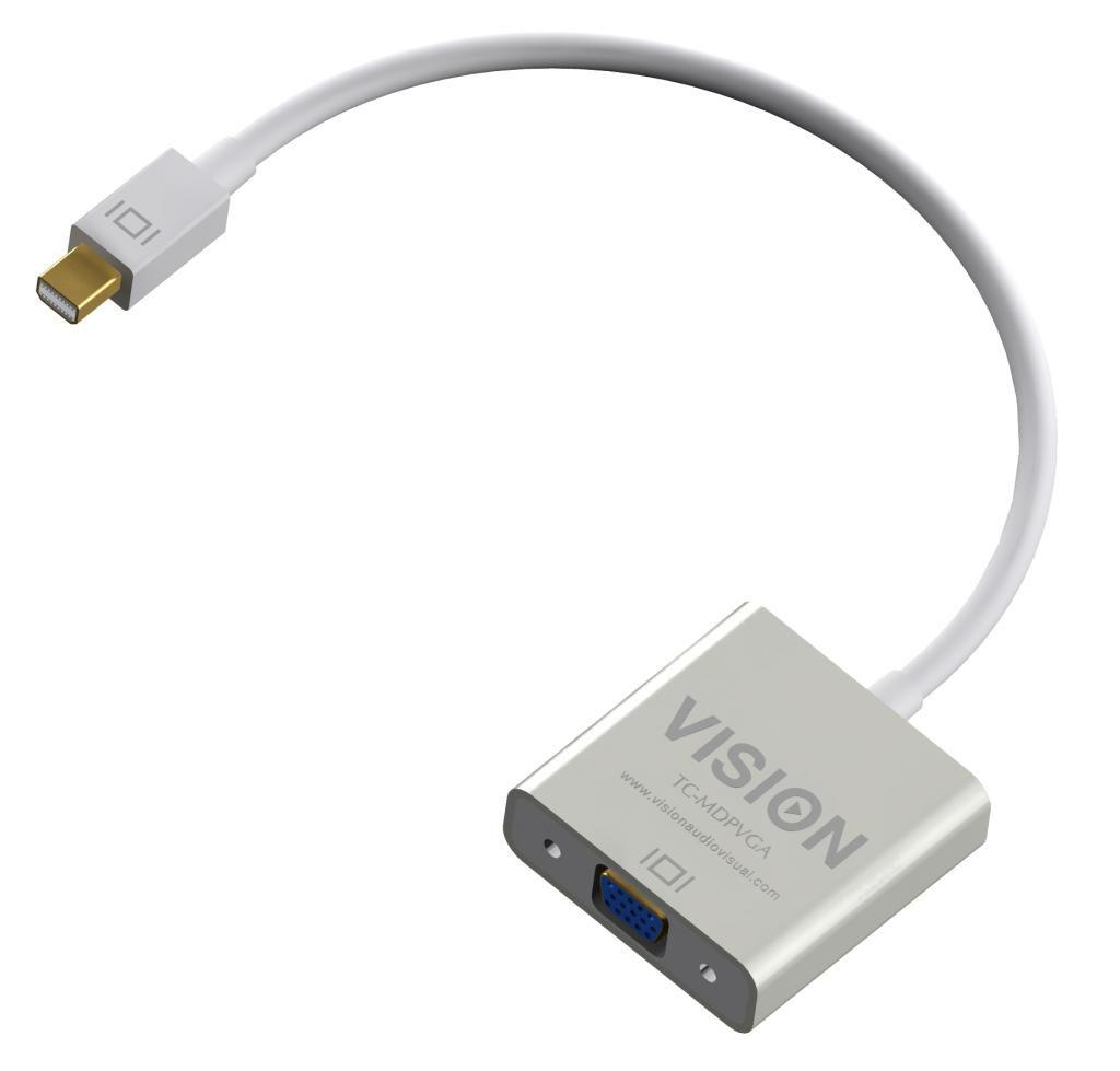 Vision TC-MDPVGA cavo e adattatore video 0220 m Mini DisplayPort VGA D-Sub Bianco (VISION Professional installation-grade Mini