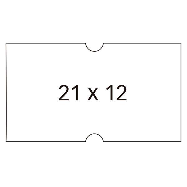 Etichette Bianche Applici per macchine per l'etichettatura dei prezzi a 1 riga - Formato 21x12mm - confezione da 6 rotoli con 1