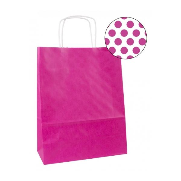 Borsa Kraft color fucsia 25x11x31 cm: resistenti e attraenti per il tuo negozio
