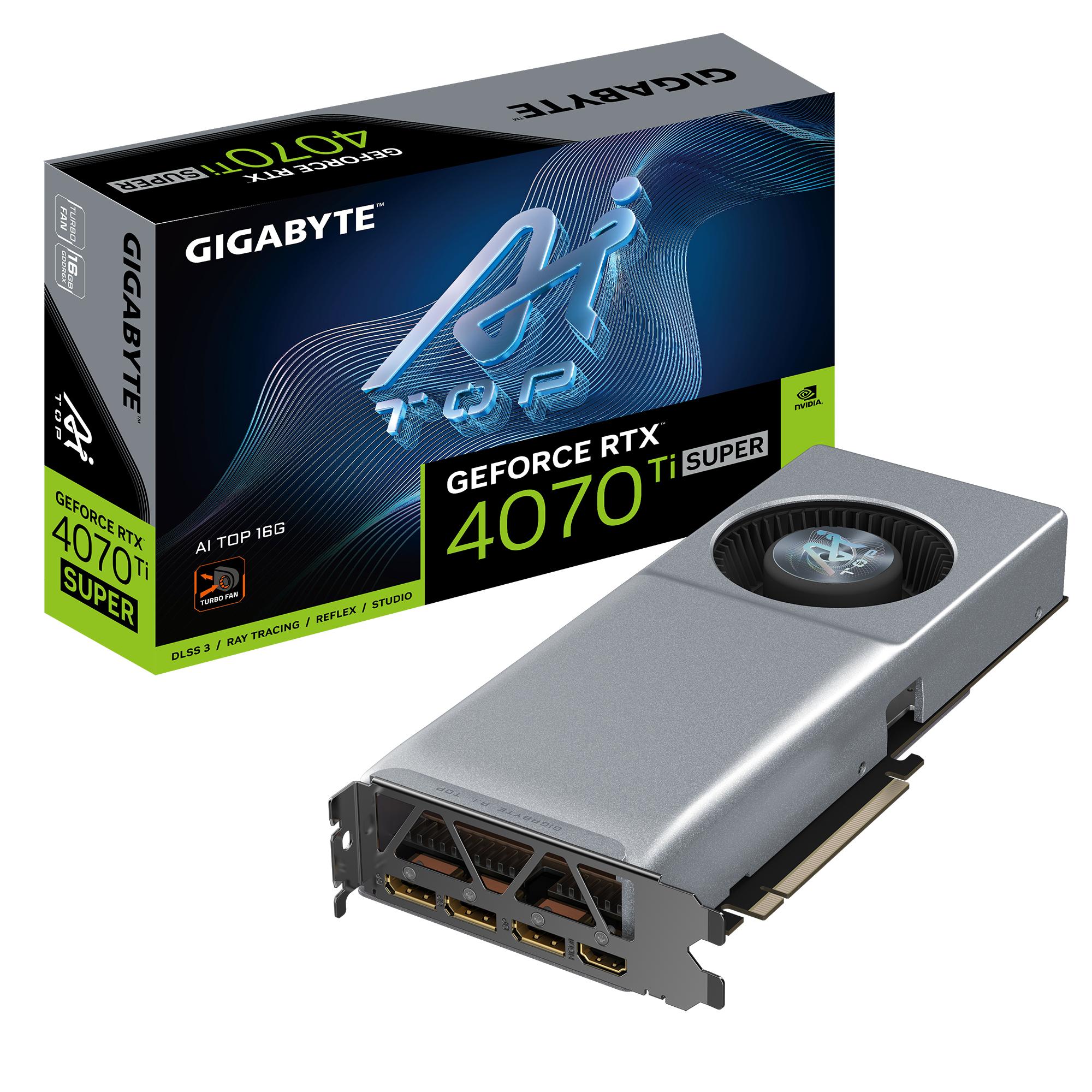 GIGABYTE GeForce RTX 4070 Ti SUPER AI TOP 16G Scheda Grafica - 16GB GDDR6X 256bit PCI-E 4.0 2610MHz Core Clock 3 x DisplayPort