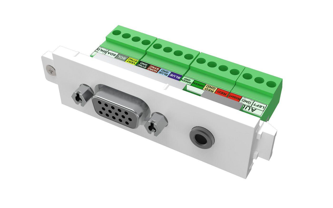 Vision TC3 VGAF3.5MM VGA 3.5 mm Bianco presa energia (VISION Techconnect Modular AV Faceplate - LIFETIME WARRANTY - VGA and Mi