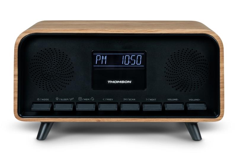 Thomson RT850BT Altoparlante Bluetooth retrò - Radiosveglia - Potenza musicale 30 W - Colore legno/nero