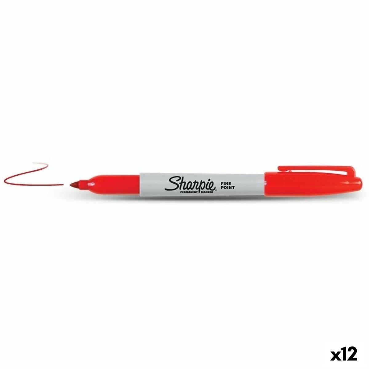 Sharpie Fine Point marcatore permanente Rosso Punta sottile (Sharpie S0810940 Fine Red Pens Box of 12)