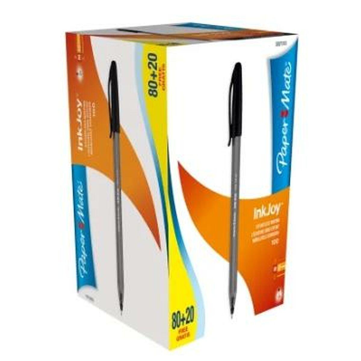 Papermate Inkjoy 100 Nero Penna a sfera Medio 100 pezzoi (Paper Mate InkJoy 100 Ballpoint Pen 1.0mm Tip 0.7mm Line Black Pack 8