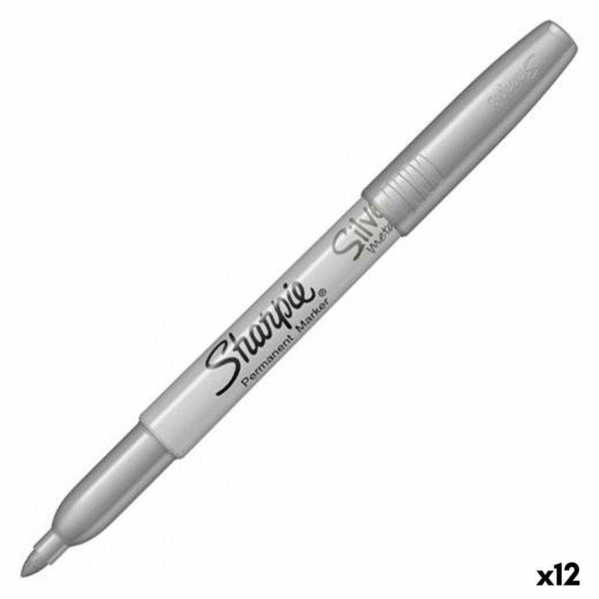 Marcatore permanente Sharpie 1891063 Argentato 1,4 mm (12 Unità )