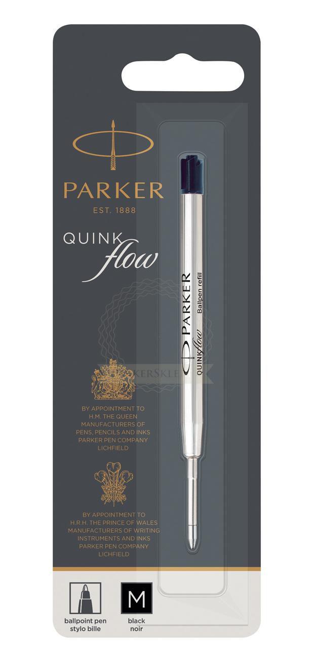 PARKER QUINKflow Ballpoint Pen Ink Refill Medium Tip Black 12 Pack