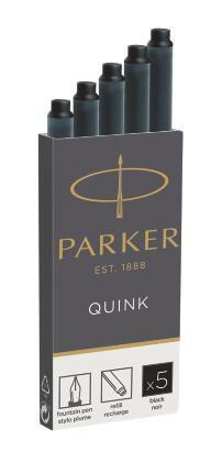 Parker Quink inktpatronen zwart doos met 5 stuks Nero 5 pz (Parker Quink Ink Refill Cartridge for Fountain Pens Black Pack 5 -