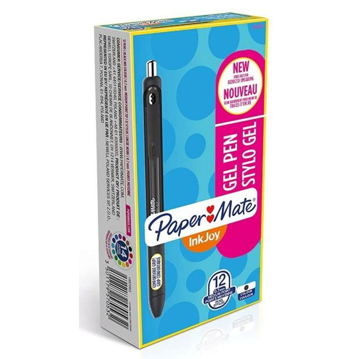 Papermate Inkjoy Gel Penna in gel retrattile Nero 12 pz (paper Mate 1957053 Inkjoy Gel Pens - Black Ink - Pack of 12)