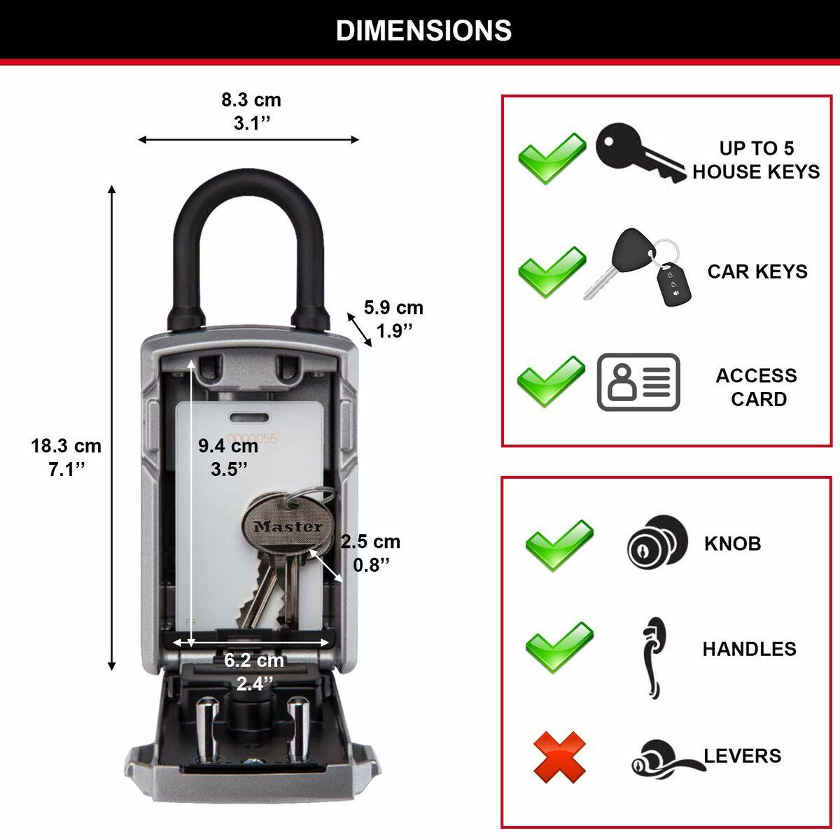 Cassaforte Master Lock 5440EURD Chiavi Nero/Argentato Zinco 18 x 8 x 6 cm (1 UnitÃƒÂ )