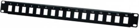 Carrier del modulo per 16 prese di connessione Keystone, 48.30 cm (19 "), nero per costruire un campo di patch con un massimo d