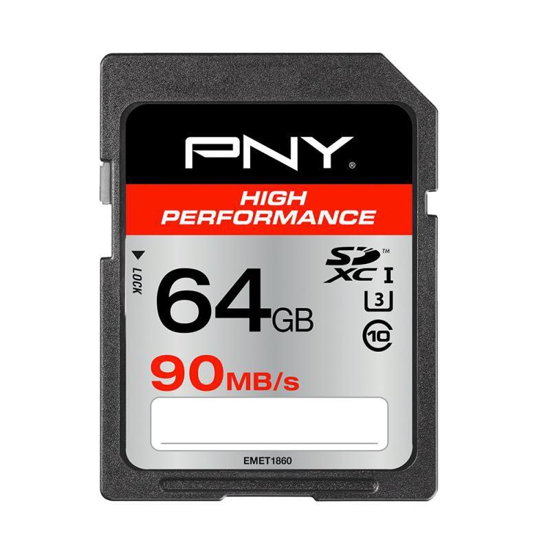 PNY High Performance 64 GB SDXC UHS-I Classe 10 (PNY SDXC 64GB High Performance 90MB/s while stocks last 5Years warranty)