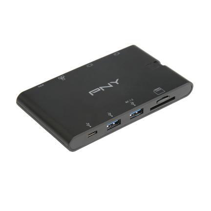 PNY A-2UF-2TC-K01-RB replicatore di porte e docking station per laptop Nero (PNY All-in-One USB-C - Mini Portable Dock [1Year w