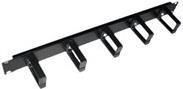Dexlan 48.30 cm (19 ") Piatta anteriore shunting, 5 x 60mm, 1He, Ral 9005 Nero per routing per cavi pulito in 48.30 cm (19") Ar