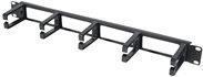Dexlan 48.30 cm (19 ") Piatta anteriore shunting, 5 x 60mm, 1He, Ral 9005 Nero per routing per cavi pulito in 48.30 cm (19") Ar