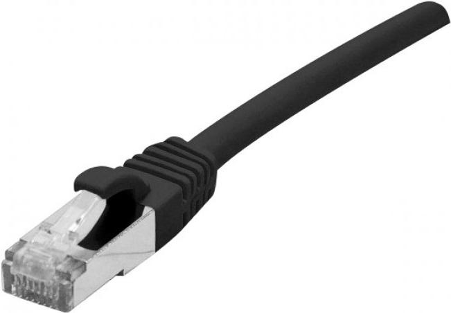 DEXLAN PATCH CAVO CAT. 6A Classe EA, S/FTP (PIMF), alogeno, con protezione del naso a riposo, nero, 3,0 m (858652)