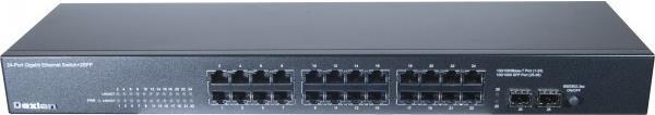 deXlan - Switch - non gestito - 24 x 10/100/1000 2 x SFP - montabile in rack (891026)