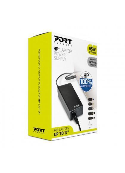 PORT DESIGNS COMPATIBLE WITH HP NOTEBOOKS EU PLUG 65W POWER SUPPLY FOR NOTEBOOKS UP TO 90W ADAPTABLE OUTPUT POWER
