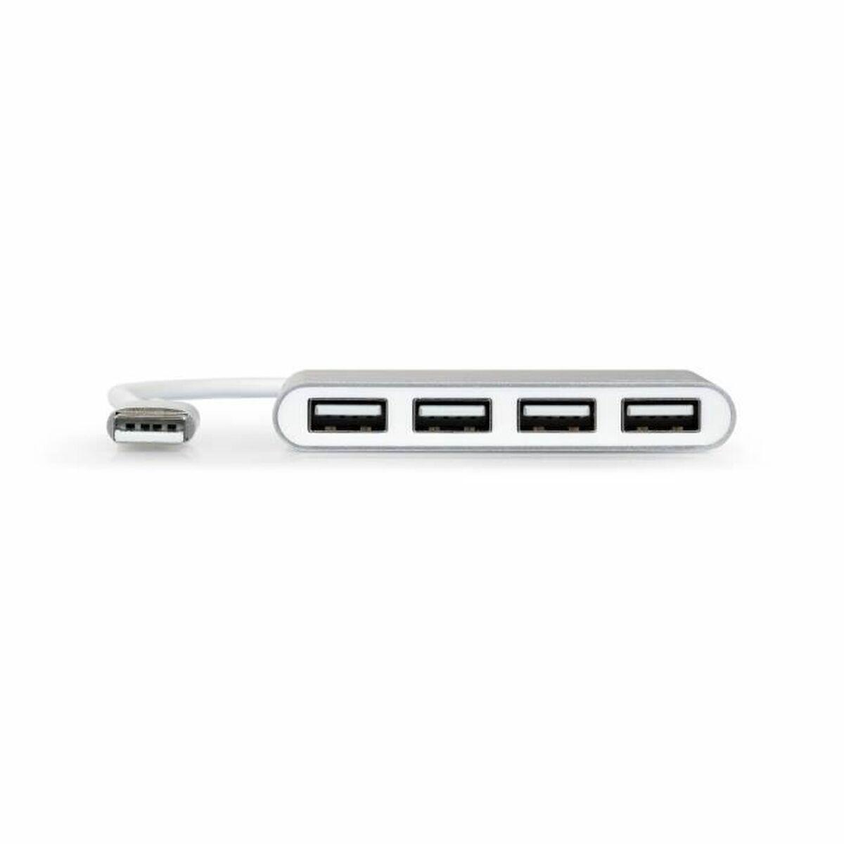 Port Designs 900120 hub di interfaccia USB 2.0 480 Mbit/s Grigio Bianco (USB HUB 4 PORTS 2.0)