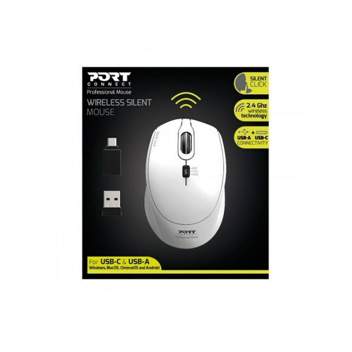 PORT DESIGNS MOUSE OFFICE PRO SILENT WIRELESS - WHITE