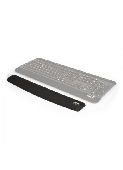Port Designs 900718 poggiapolso Gel, Poliestere, Gomma, Silicone Nero (Port Connect gel keyboard wrist rest. Made of soft breat