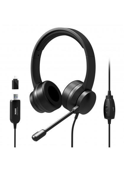 Port Designs 901605 cuffia e auricolare Padiglione auricolare USB tipo A Nero (USB HEADSET WITH MIC COMFY)