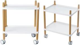 Carrello con 2 scomparti bianco/faggio (DDC.23.13)