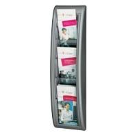 Espositore da muro Paperflow alluminio 5 scomparti per formati 1/3 A4 181x95x65 cm - K540625