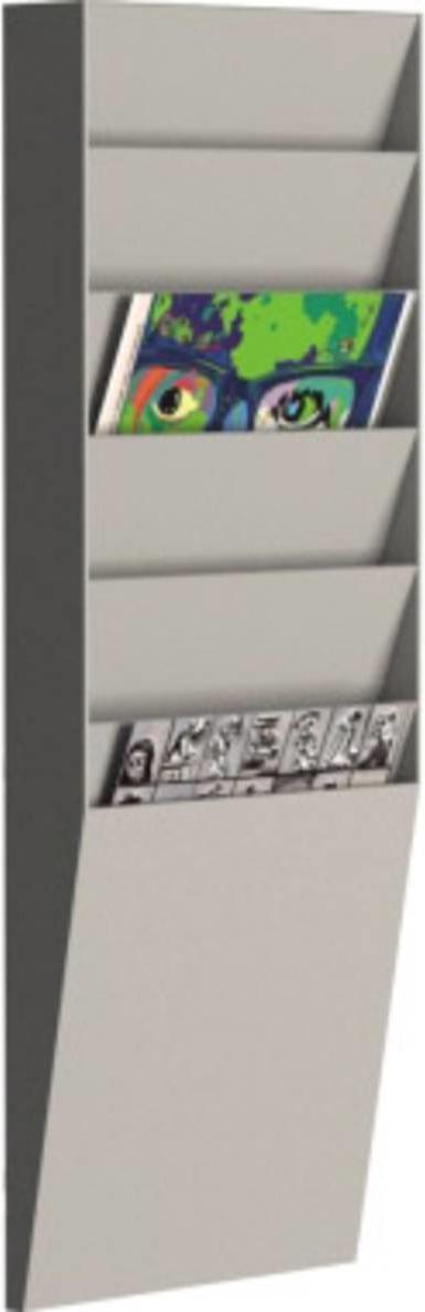 Portadocumenti e riviste a muro Paperflow 6 scomparti A4 236x83x712 cm grigio chiaro - K500004