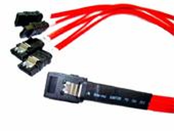 Cavo flat SAS interno da mini-SAS (SFF-8087) a 4 X SAS (SFF-8482)
