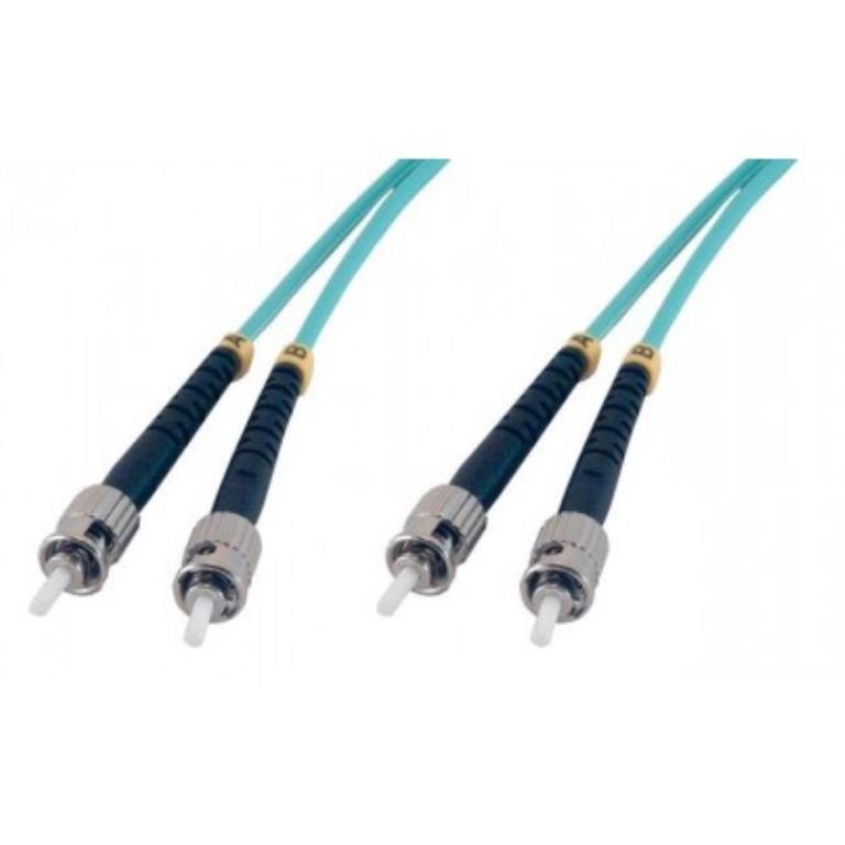 Bretella ottica duplex zipp turchese OM3 - ST/ST 50/125 microns - 1 Mt