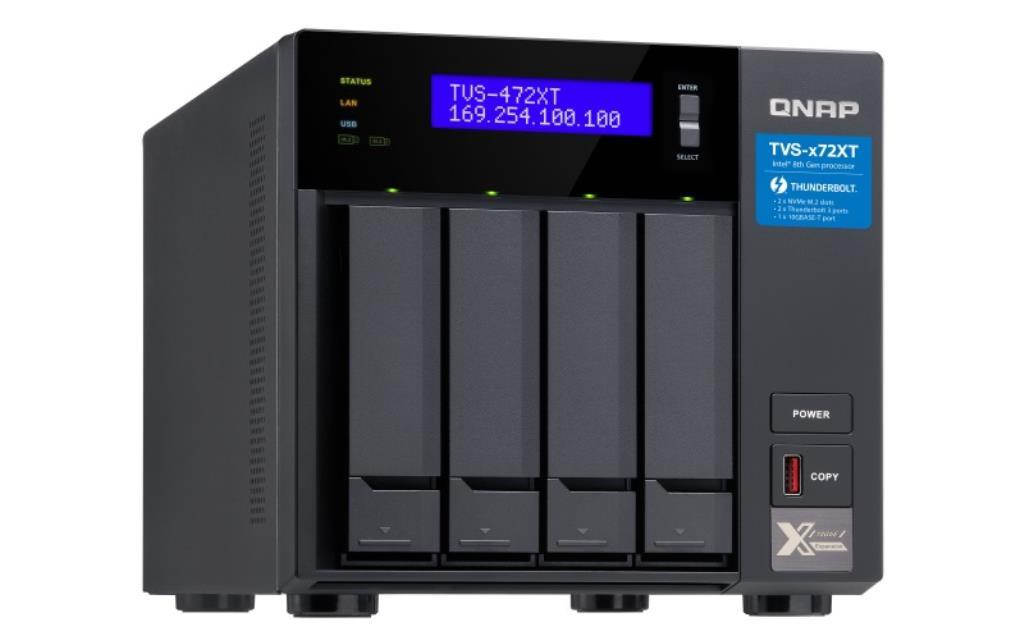 NAS assemblato QNAP Tower TVS-472XT-I3-4G 4TB (4x1TB) con HDD WD Ultrastar