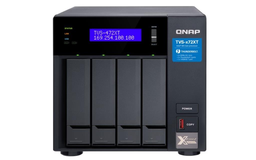 NAS assemblato QNAP Tower TVS-472XT-I3-4G 4TB (4x1TB) con HDD WD Ultrastar