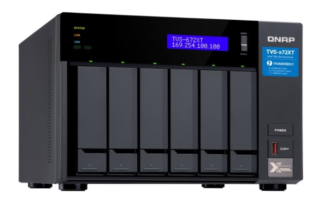 NAS assemblato QNAP Tower TVS-672XT-I3-8G 48TB (6x8TB) con HDD Toshiba N300