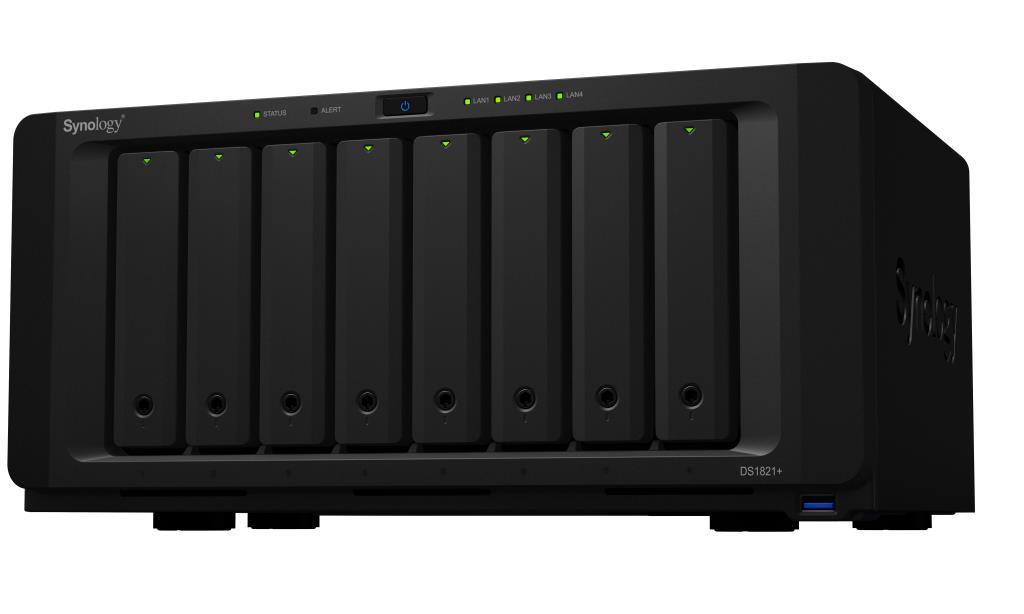 NAS assemblato Synology Tower DS1821+ 8TB (8x1TB) con HDD Seagate IronWolf