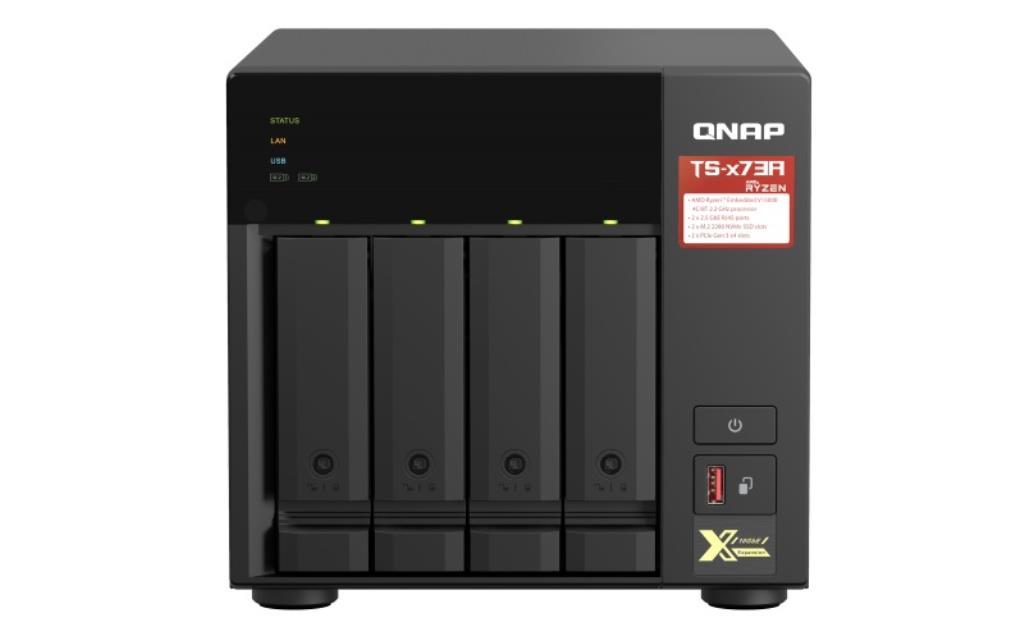 NAS assemblato QNAP Tower TS-473A-8G 64TB (4x16TB) con HDD WD Red PRO