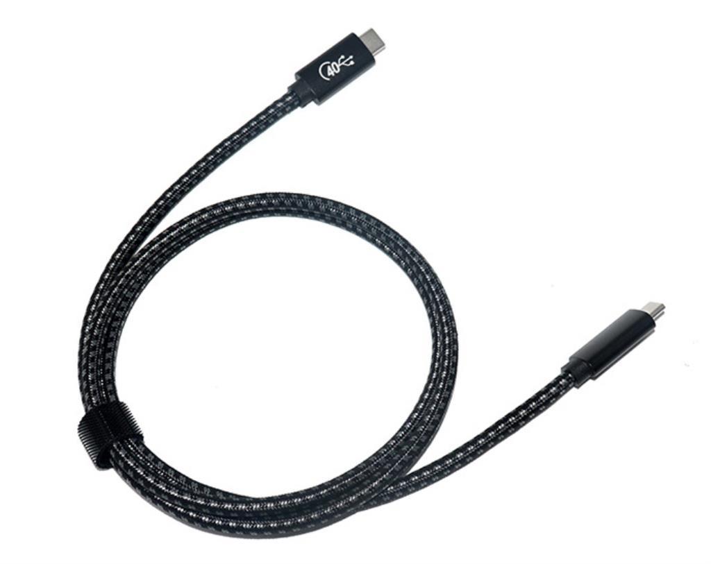 Cavo USB4 (USBC)/USB4 (USBC) Gen 3, 40Go, chargement 100W, chipset E-Mark, 1M, Nero