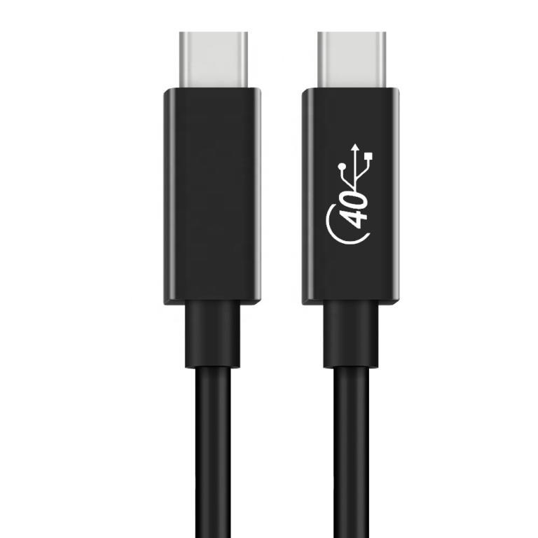 Cavo USB4 (USBC)/USB4 (USBC) Gen 3, 40Go, chargement 100W, chipset E-Mark, 1M, Nero