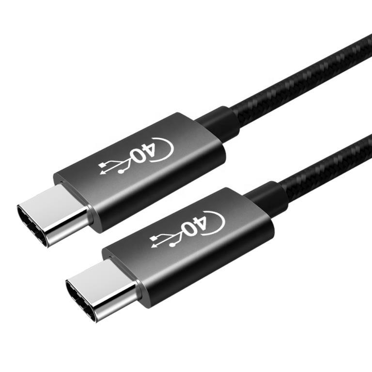 Cavo USB4 (USBC)/USB4 (USBC) Gen 3, 40Go, chargement 100W, chipset E-Mark, 1M, Nero