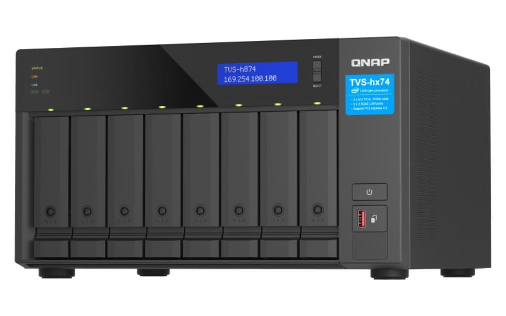 NAS assemblato QNAP Tower TVS-H874X-I9-64G-80TRED 80TB (8x10TB) con HDD WD Red NAS