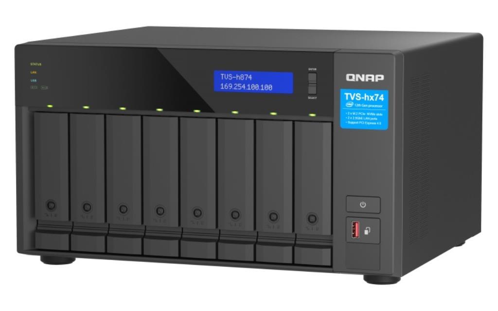 NAS assemblato QNAP Tower TVS-H874X-I9-64G-80TRED 80TB (8x10TB) con HDD WD Red NAS