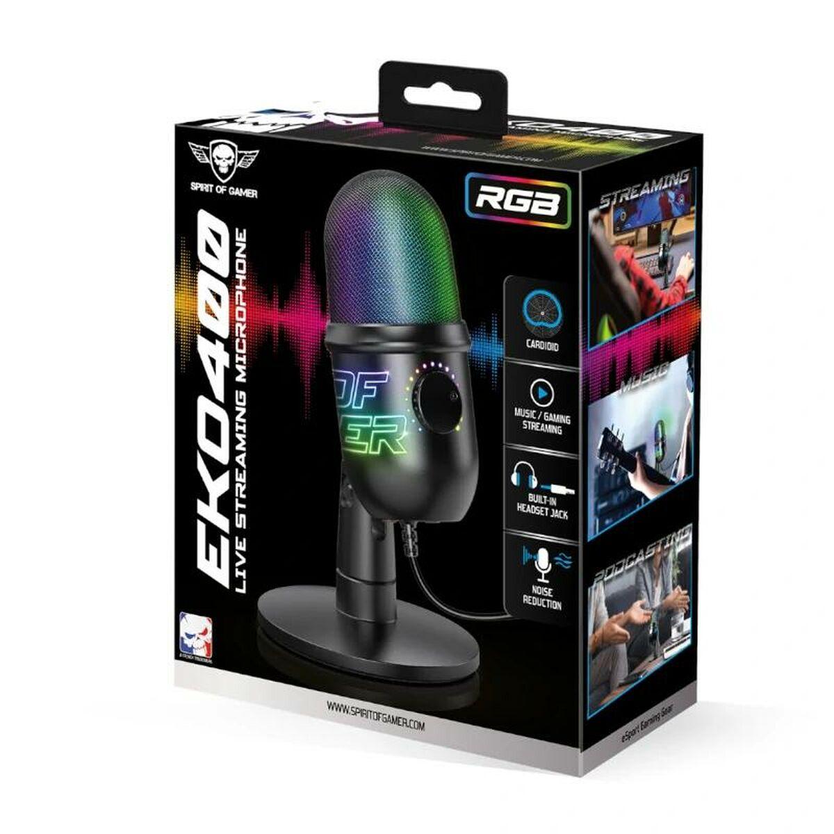 MICROPHONE SUR PIED SPIRIT OF GAMER EKO 400 RGB (NOIR)