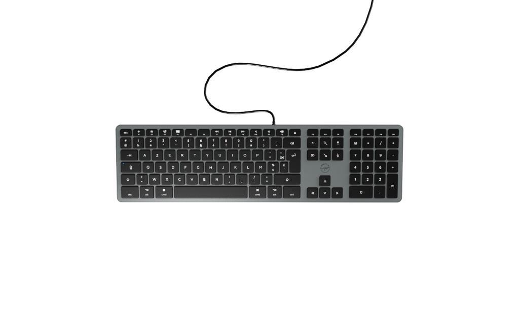 Tastiera USB DESIGN TOUCH Grigio Siderale , tastiera numerica - compatible MacOS - Layout FR (AZERTY)