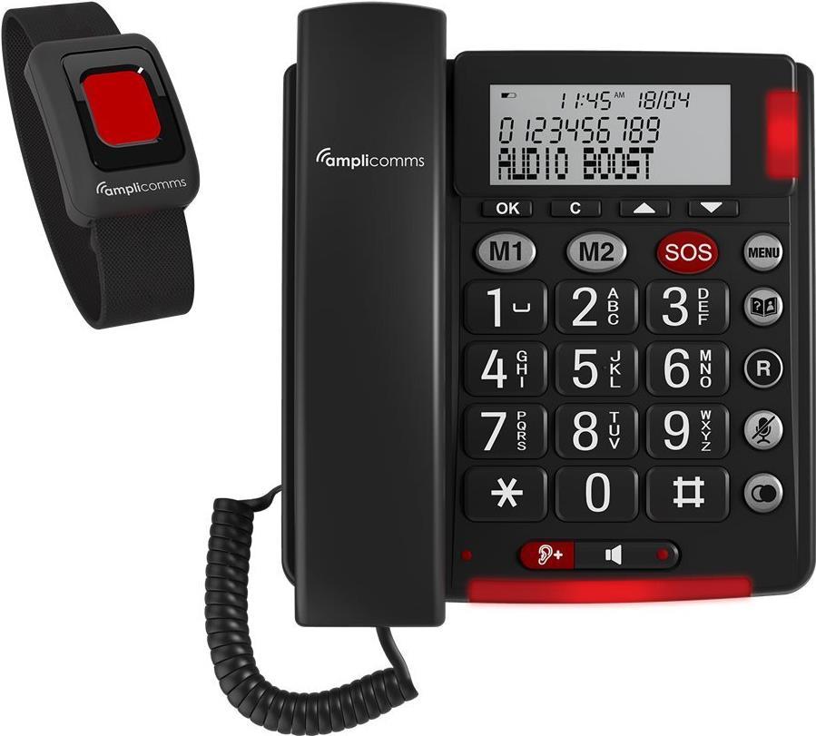 amplicomms BIGTel 50 Alarm plus, telefono con tasti grandi Grigio scuro